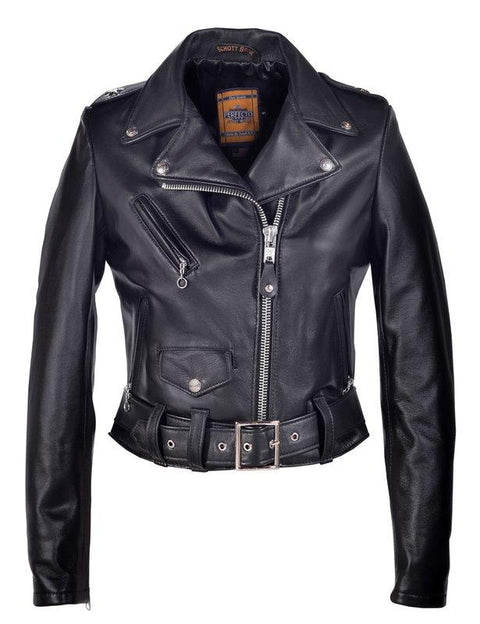 SCHOTT NYC Women's Cropped Perfecto® in Lambskin Leather Jacket