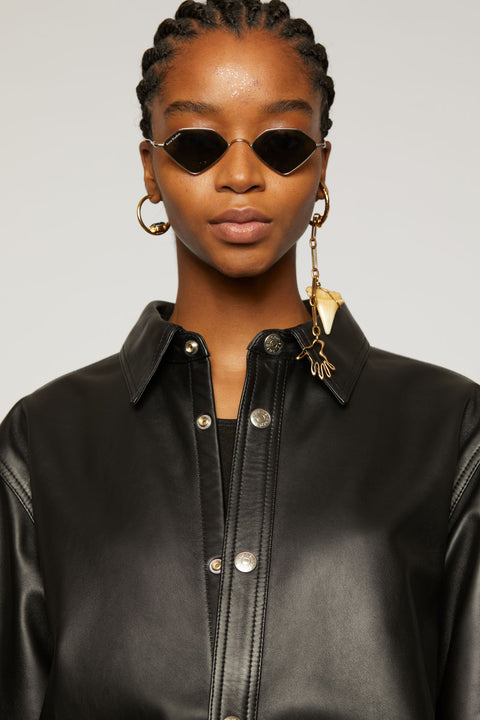 ACNE STUDIOS Leather overshirt black