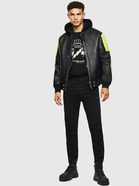 DIESEL L-BRANDO Layered-effect jacket with fluo details – Greet Silk