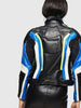 DIESEL ASTARS-LQUATTRO Leather biker jacket with fluo inserts