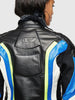 DIESEL ASTARS-LQUATTRO Leather biker jacket with fluo inserts