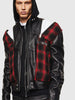 DIESEL L-NORMAN Leather jacket with triple-layer effect