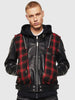 DIESEL L-NORMAN Leather jacket with triple-layer effect