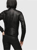 DIESEL L-SUZ Leather biker jacket with metal logo tag