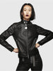 DIESEL L-SUZ Leather biker jacket with metal logo tag