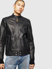 DIESEL L-SHIRO Panelled leather biker jacket