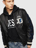 DIESEL L-KHARKOV Bomber jacket in nylon and leather