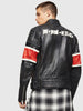 DIESEL L-ROURKE Biker jacket with colour-block design