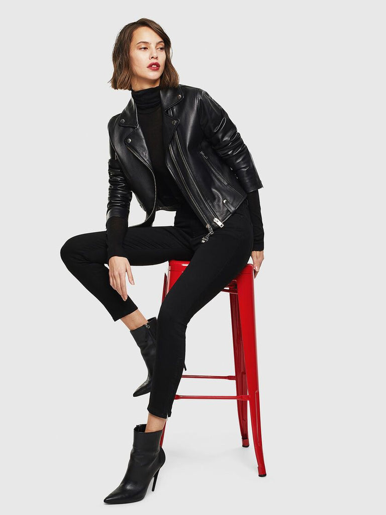 DIESEL L-LYFA Biker jacket in nappa leather – Greet Silk