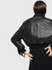 DIESEL L-MANUA Leather biker jacket with zip sleeves