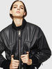 DIESEL L-MANUA Leather biker jacket with zip sleeves