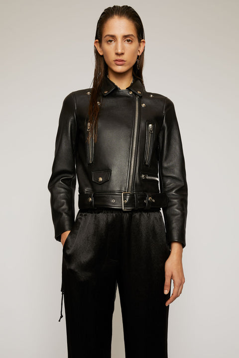 ACNE STUDIOS Cropped biker jacket black