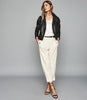 REISS GEO LEATHER BIKER JACKET OXBLOOD