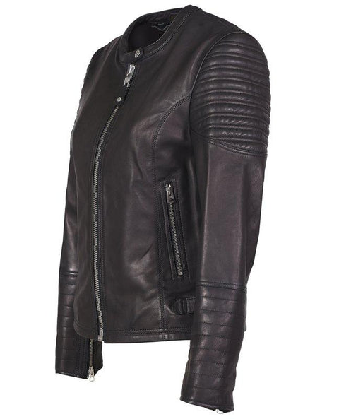 SCHOTT NYC Womens Lambskin Cafe Jacket