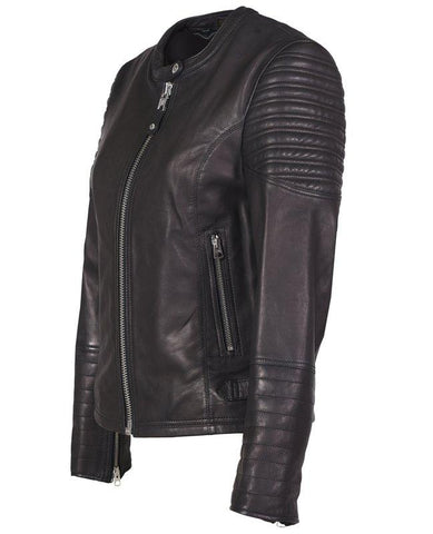 SCHOTT NYC Womens Lambskin Cafe Jacket