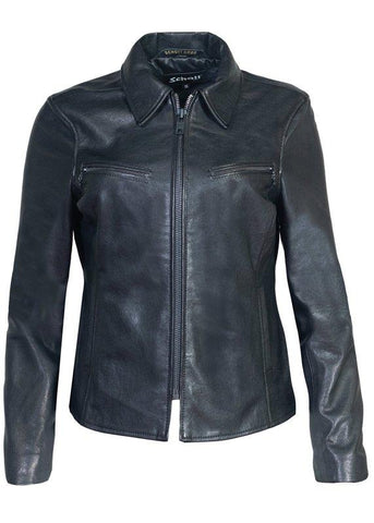 SCHOTT NYC Lambskin Clean Collared Jacket
