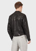 GIORGIO ARMANI  Misted nappa leather blouson with embroidered logo at the back