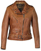 SCHOTT NYC Women's 23" Waxy Natural Grain Cowhide Perfecto® Asymmetrical Leather Jacket