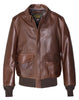 Schott NYC Waxed Natural Pebbled Cowhide A-2 Leather Flight Jacket