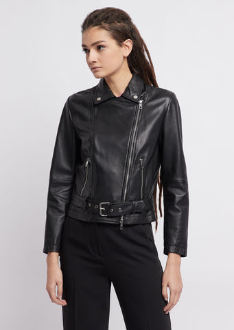 EMPORIO ARMANI  Garment-dyed jacket in tumbled nappa leather