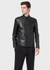 EMPORIO ARMANI  Semi-aniline nappa leather jacket with a soft feel