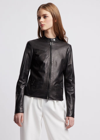 EMPORIO ARMANI  Biker jacket in glove-like nappa leather