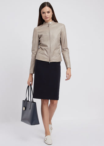 EMPORIO ARMANI  Biker jacket in glove-like nappa leather