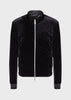GIORGIO ARMANI  Reversible tanned Nappa leather and embossed-logo velvet blouson jacket
