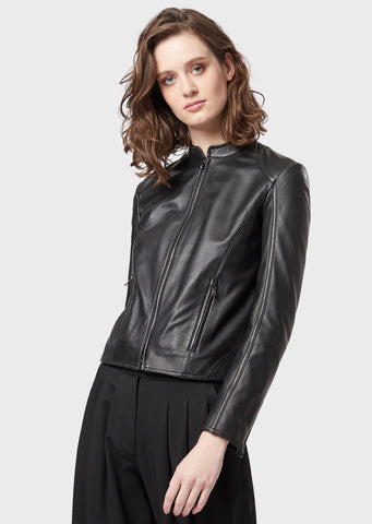EMPORIO ARMANI  Dyed lamb nappa leather jacket