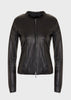 EMPORIO ARMANI  Glove-like lamb nappa leather jacket with satin trim