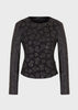 EMPORIO ARMANI  Lambskin nappa leather jacket with floral organza embroidery