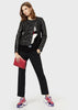 EMPORIO ARMANI  Lambskin nappa leather jacket with floral organza embroidery