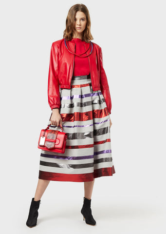 EMPORIO ARMANI  Lambskin nappa leather bomber with embroidered maxi eagle