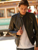 Schott NYC Cafecto Steerhide Hybrid Cafe Racer Asymmetrical Motorcycle Leather Jacket
