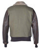 Schott NYC Men's B-15 Style Wool Jacket, Leather Sleeves and Genuine Sheepskin Collar