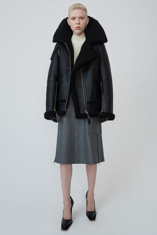 ACNE STUDIOS Shearling jacket black / black