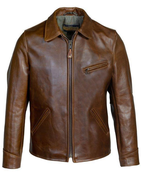Schott NYC Horween Steerhide Sunset Back Delivery Jacket Greet Silk