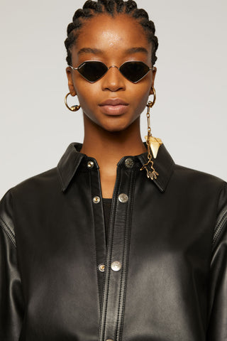 ACNE STUDIOS Leather overshirt black