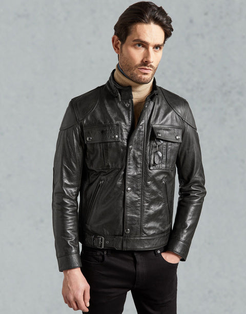 BELSTAFF GANGSTER 2.0 LEATHER JACKET In Burnish Gold Leather Greet Silk BELSTAFF GANGSTER 2.0 LEATHER JACKET In Burnish Gold Leather Greet Silk