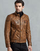 BELSTAFF GANGSTER 2.0 LEATHER JACKET In Burnish Gold Leather