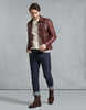 BELSTAFF LOWELL LEATHER JACKET In Dark Amarone Hand Waxed Leather