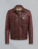 BELSTAFF LOWELL LEATHER JACKET In Dark Amarone Hand Waxed Leather
