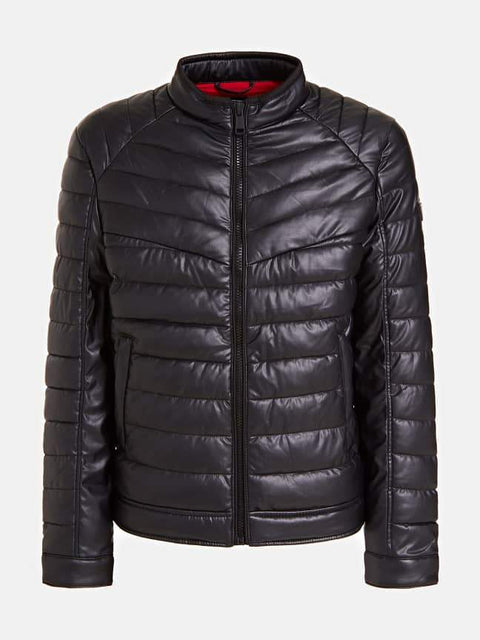 GUESS PADDED FAUX LEATHER PUFFER