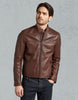 BELSTAFF PELHAM LEATHER JACKET In Vegetable Dark Tudor Tanned Nappa Leather