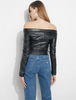 GUESS OFF-THE-SHOULDER MOTO JACKET