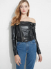 GUESS OFF-THE-SHOULDER MOTO JACKET