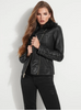 GUESS FAUX-FUR COLLAR MOTO JACKET