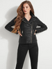 GUESS FAUX-FUR COLLAR MOTO JACKET