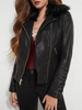 GUESS FAUX-FUR COLLAR MOTO JACKET