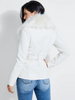 GUESS THERESE BELTED FAUX-LEATHER JACKET